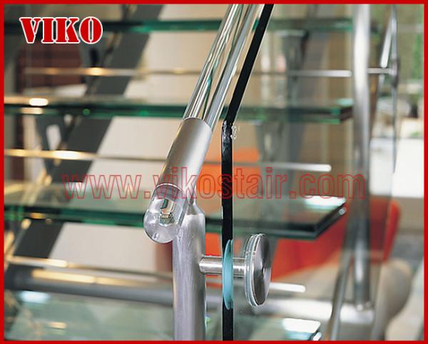 Double Steel Plate Staircase VK44S  Tempered GlassLED Light strip, Stringer: 5mm+5mm(Thickness), Dia 6mm Steel Cable