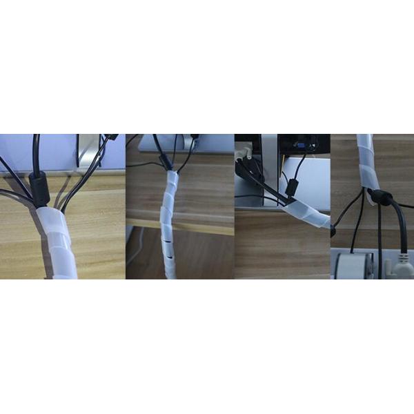 Plastic Wire Spiral Winding Tube Transparent / Black / White Winder Retractable