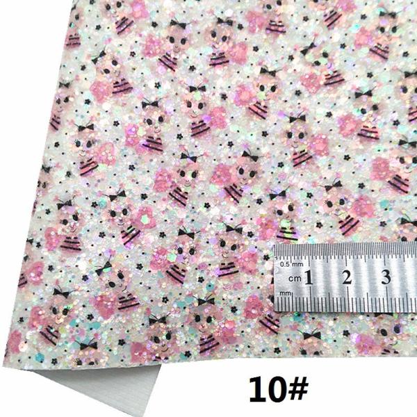 Printed Pink PU Polyurethane Leather Glitter Valentine'S Day Love Shape Gretel