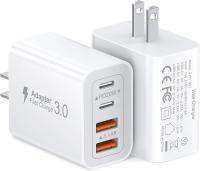 Adaptateur d'alimentation 40W pour téléphone portable avec 2USB C et 2USB 4 Port Travel Fast Charging Head