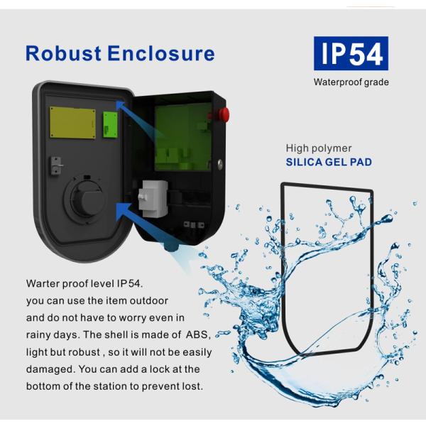 IP55 7KW Home Charging Point SAE J1772 380vac OCPP1.6 Json Wall Box EV Charger
