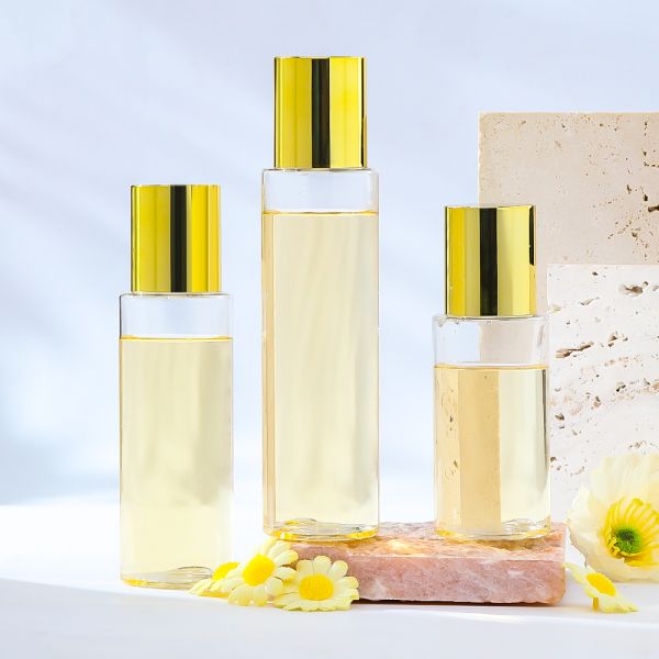 Clear PET Toner Bottle with Gold Cap for Skincare Packaging