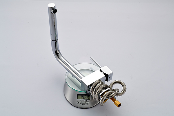 Deck Mounted Kitchen Basin Faucet ROVATE With Durable Pull Out Sprayer