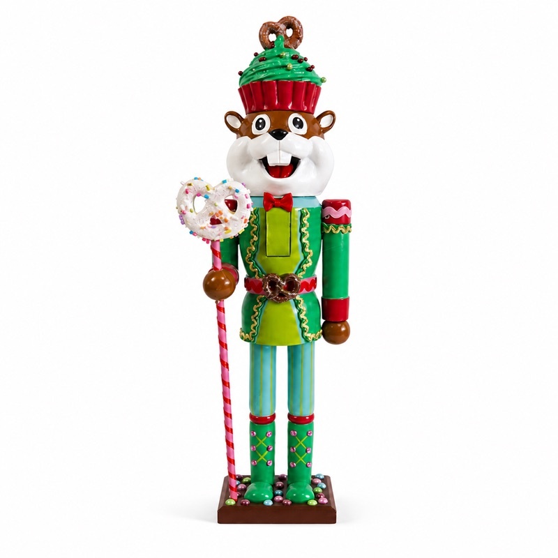 Custom Green Red Holiday Mouse Nutcracker