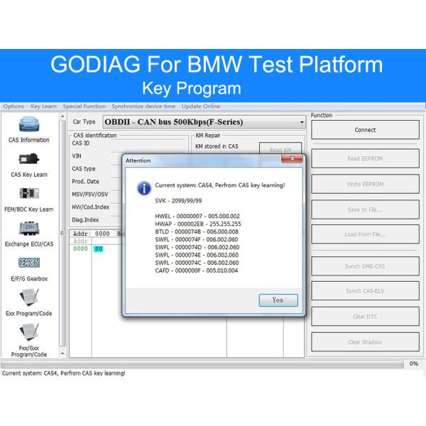 BOX BREAKOUT GODIAG GT100 com BMW CAS4 CAS4+ e FEM/BDC plataforma de teste de envio gratuito para VVDI2 VVDI Key Tool Plus