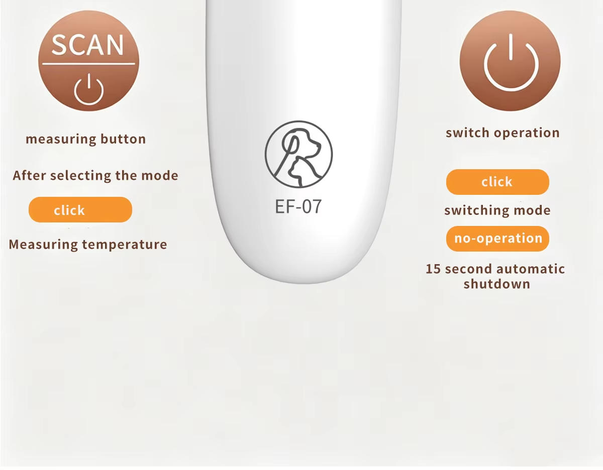 USB Rechargeable High Precision Veterinary Thermometer with Infrared Ear Measurement for Pets and Livestock