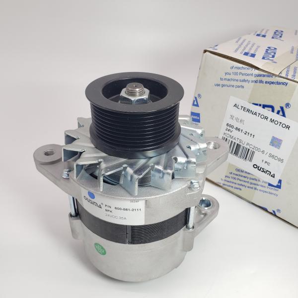 600-861-2111 24V Excavator Alternator For KOMATSU PC200-6 S6D95
