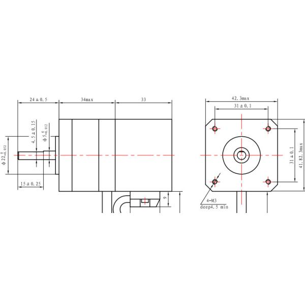 мотор Nema 17 мотора 42*42mm 1.2A Casun Stepper с соединением тормоза двухполярным