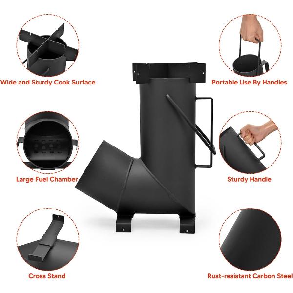 Большая топливная камера портативная кемпинговая плита для 3-5 человек Железный металл для приготовления пищи на открытом воздухе