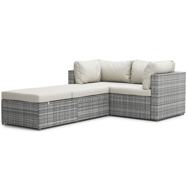 Rattan Outdoor Garden Lounge Hot Sale Wicker PE Waterproof Custom Rattan Sofa and Lounger Set Multi Function Outdoor Furniture