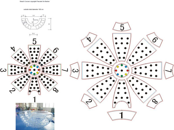 Outdoor Transparent Inflatable Coconut Balls Half Zorb For Water Games