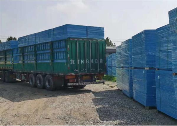 Blue Powder Coated Perimeter Safety Screens Galvanized Plate Punched