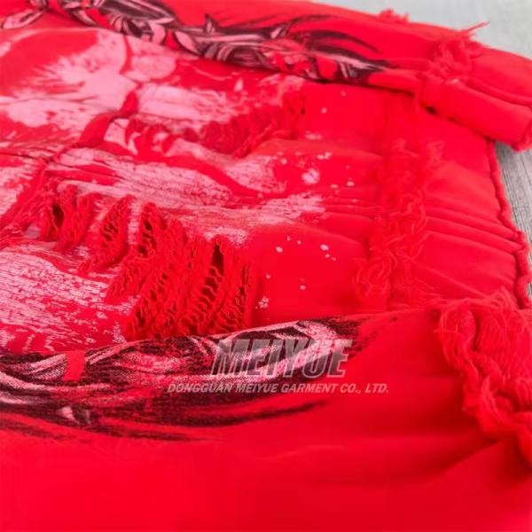 Customévete de sudadera con capucha de ácido Vintage Vintage Distresa Digital Condemo Capota Drop de hombro Hombras extraíbles Coloque con capucha con capucha con capucha