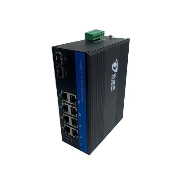 Interruptor Unmanaged industrial do ponto de entrada da montagem do trilho do RUÍDO 48VDC portos de 8 gigabits RJ45