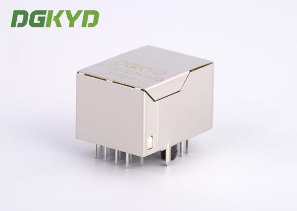 Metal Shielded 100MB RJ45 Integrated Magnetics Connector Module With POE Single Port Tap Up