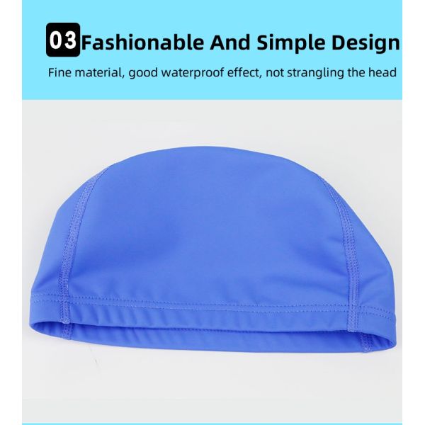 Color Fading Resistant Waterproof Swim Cap Soft for Adults 100% Elasticity