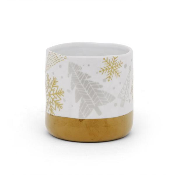 Рождественская кружка Керамическая чайная кружка Кофейная кружка Электропластированный декальный фарфор Золотой белый