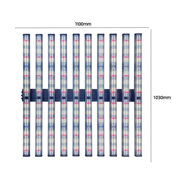 Detachable UV IR LED Grow Light 1000W 10 Bar Full Spectrum Dimmable Three Channels Daisy Chain
