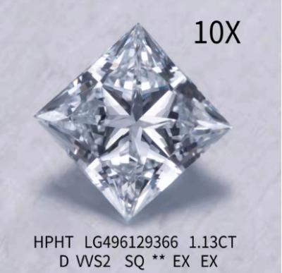 Princesa sintética CVD Hpht Diamantes cultivados em laboratório 1,13 Ct D Cor VVS2 EX