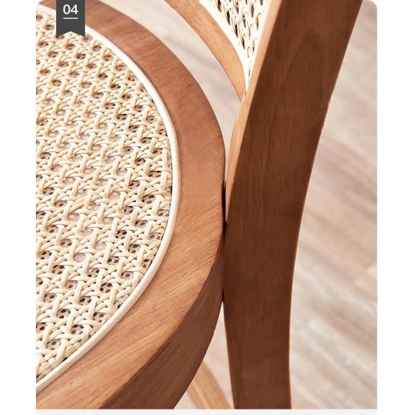 Custom Kitchen Bar Chair Solid Wood Leg Cane Counter Stool 43cm*43cm*109cm Weight Limit 100KG