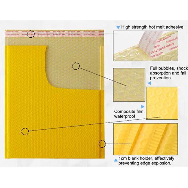 Eco Friendly Cushion Envelope 4x8 Bubble Mailers Custom Color