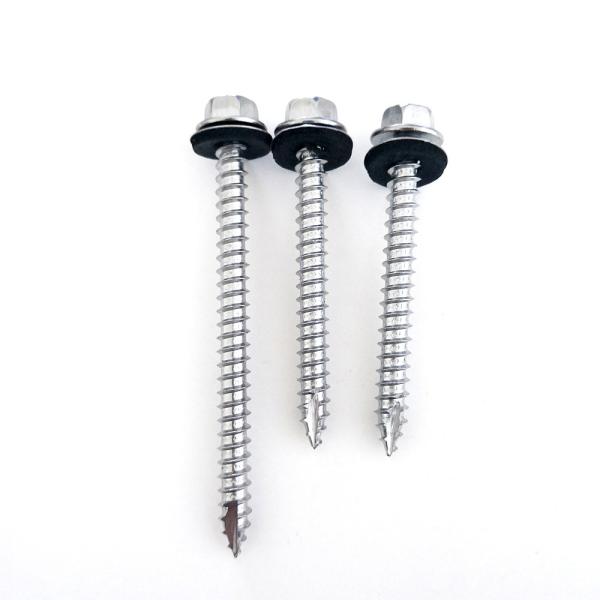 AISI 410 Type 17 Roofing Screws , ANSI Hex Washer Head Self Driving Screw SUS410 Inox
