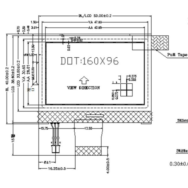 интерфейс 8080 модуля 6800 дисплея 160x96 FSTN графический LCD с белым СИД освещает контржурным светом