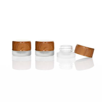 Frasco de vidro 5ml resistente a crianças recipiente de vidro à prova de crianças para creme de óleo concentrado recipiente de vidro tampa de madeira