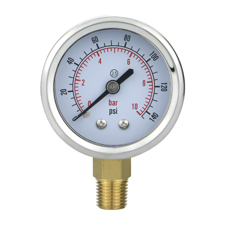 Y50 50mm Brass Bottom Connection Hydraulic Pressure Gauge with and 2.5% Precision
