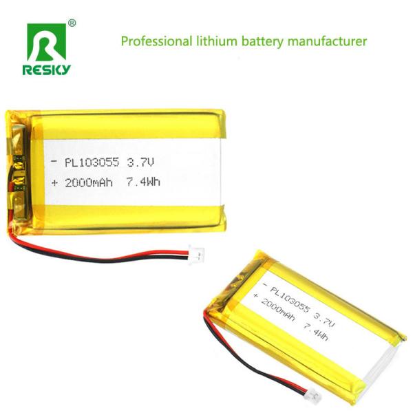 Power Lithium Ion Cell 103055 3.7V 2000mAh 7.4wh Rechargeable Lithium Polymer Battery
