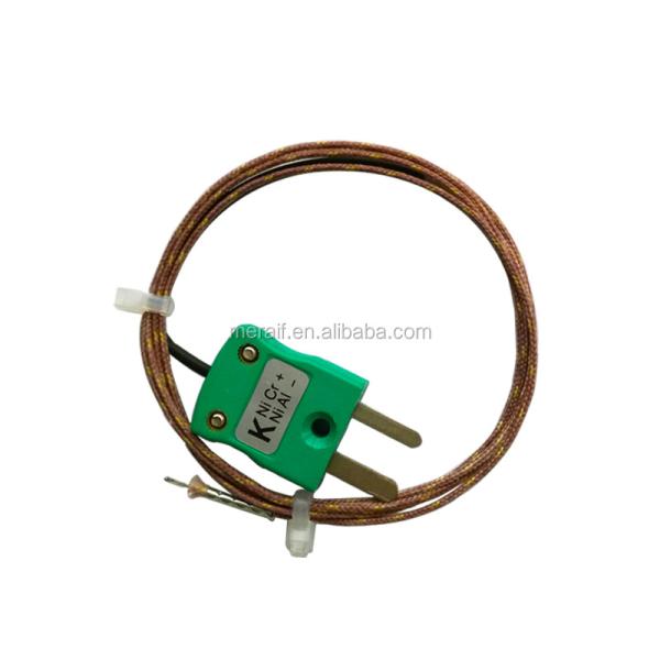 Thermal profile PFA high temperature stand omega k type thermocouple green connector with plug for industrial use