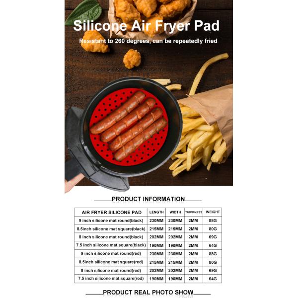 2mm Thickness Non Stick Air Fryer Silicone Basket