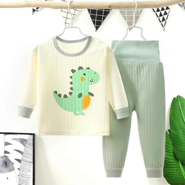 Os pijamas das crianças da casa ajustam a roupa Sleeved longa do terno da calças do algodão