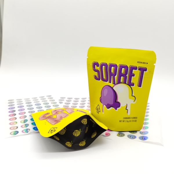 Custom Printed Resealable 3.5g Mylar Edible Bag Zip Lock Small Sachet Plastic Bag