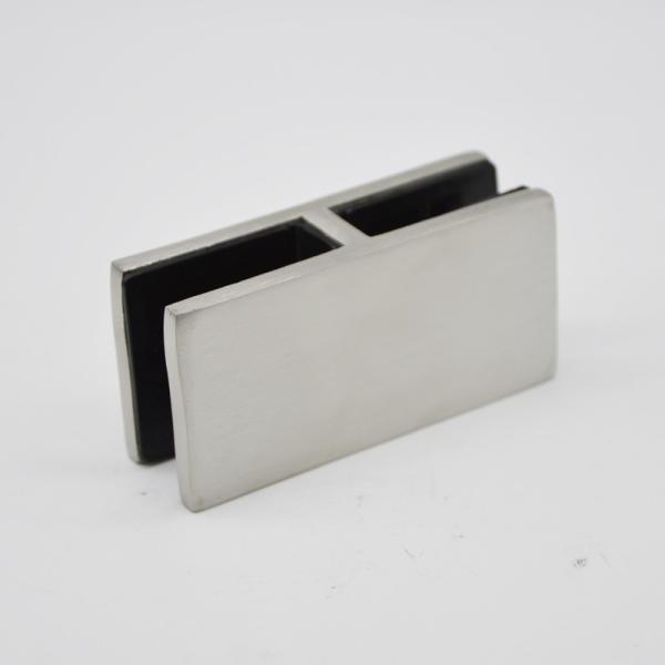 Stainless steel Glass connector 180 degree RS2310, 80X40mm, thickness 5mm, SS304 satin, mirror, black