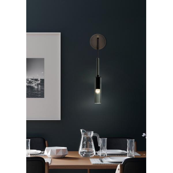 Современный одиночный роскошный свет стены ухода за больным спальни полностью серый цвет дыма привесной лампы ТВ меди