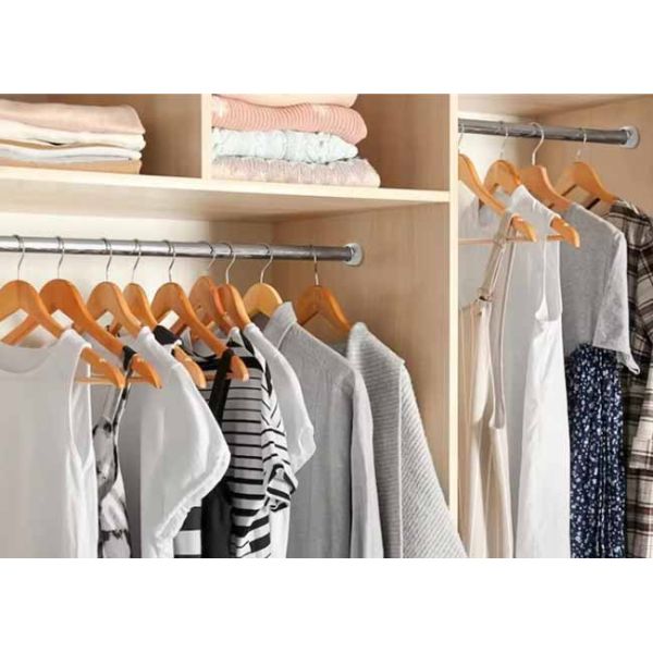 Stainless Steel Universal Pipe Base Wardrobe Hardware with Thickened Hanger Towel and Clothes Rail Spherical Flange Flange Base
