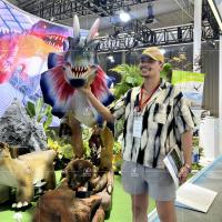Modelo de dinosaurio de tamaño real para Jurassic Park Simulación animada de dinosaurio con sonidos y movimientos