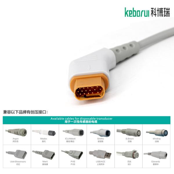 Medical IBP Cable For Drager Monitor To BD Transducer