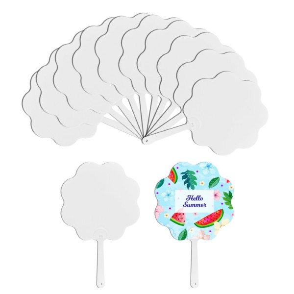 Summer Promotional Items Double-Sides Printing Blank PET Plastic Sublimation Hand Fans