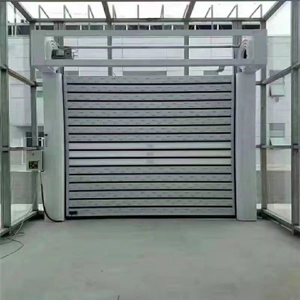 Fire Proofing High Speed Roll Up Door with Wind Resistance Beaufort 12 and IP55 Protection for Industrial Use