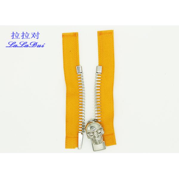 Euro Open End Metal Big Teeth Zipper Skull Zipper Pulls 10# / 12# High Strength Smooth Face