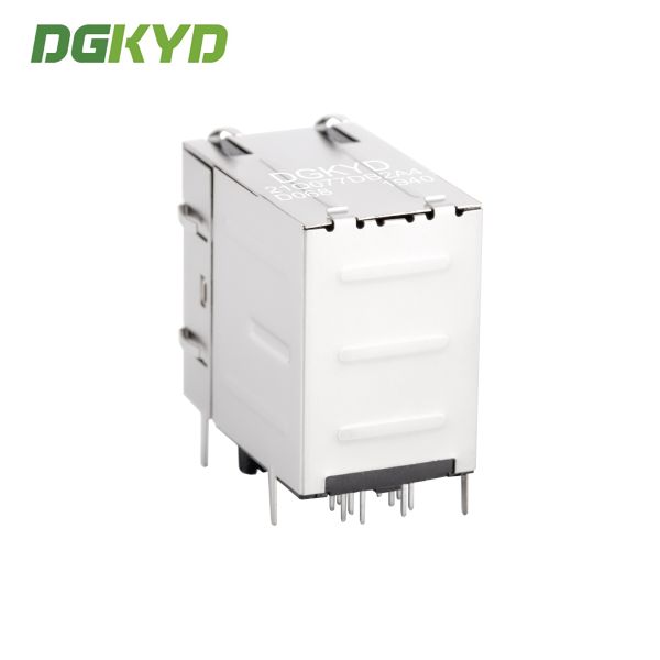 Dual Deck RJ45 Connector with 1000base Transformer and Cat6 Performance for Ethernet Networks