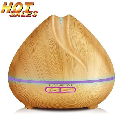 Humidificador fresco de Aromatheraply da grão da madeira da névoa do difusor do óleo 300ML essencial com luz conduzida