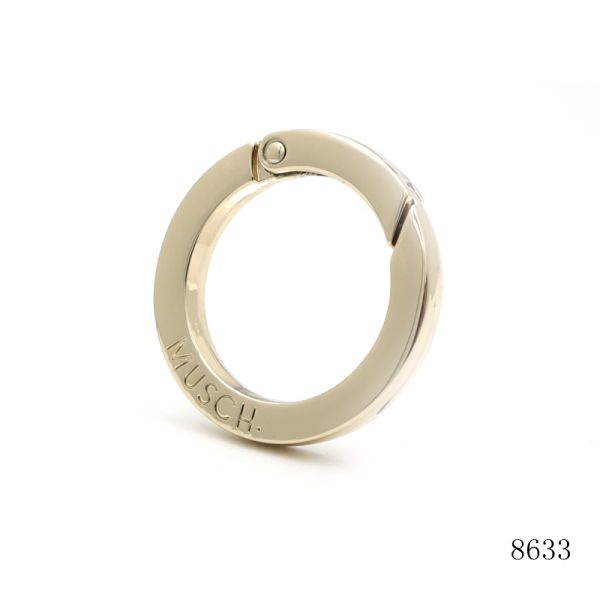Light Gold Alloy Carabiner Leather Lanyard Accessories Spring Gate O Ring for Strap Connector