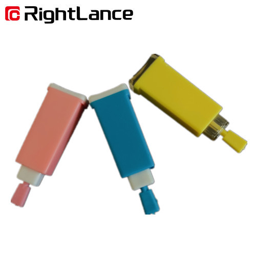 Green Automatic Blood Lancet Easy Touch 25 Gauge 0.18cm Stainless Steel