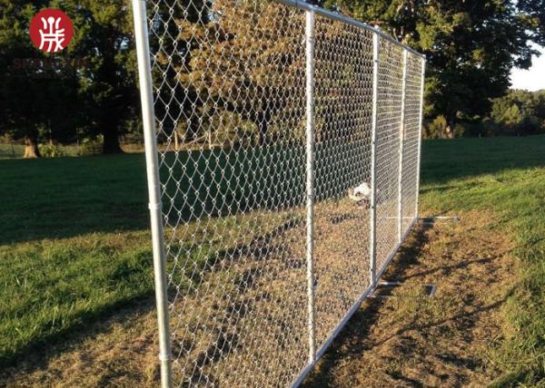 Customize 60x60mm Temporary Chain Link Fence Panels Galvanized Surface