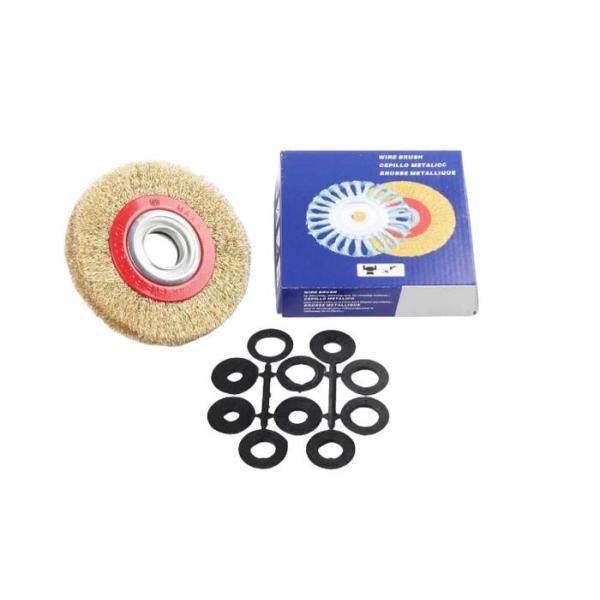 Metal Polishing 8Inch Crimped Brass Coated Steel Wire Wheel Brush