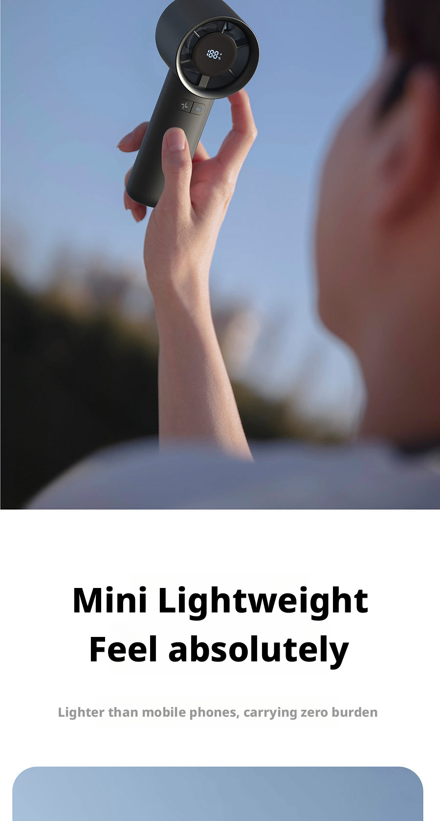 2000mAh Plastic Small Personal Battery Operated Fans Lightweight Design Car Hotel Use