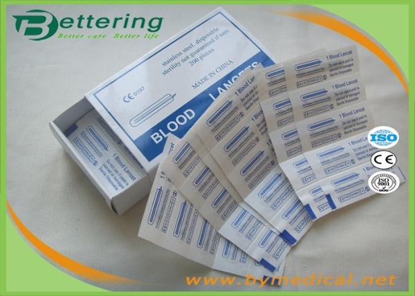 Disposable Sterile Stainless Steel Lancets For Blood Sample Collection S & L Size
